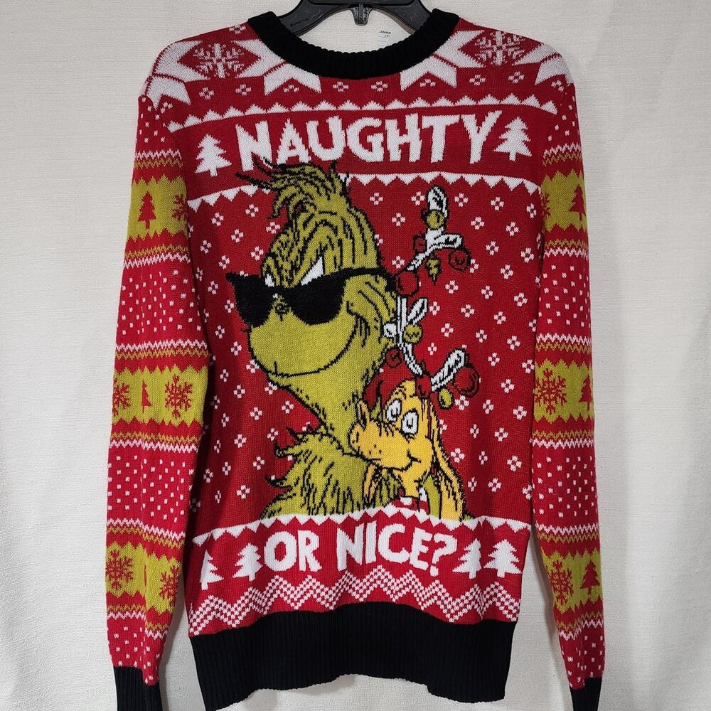 The Grinch Naught or nice men's small sweater
